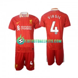 Liverpool Virgil 4 Home Football Shirts 2024-2025 Kids LS