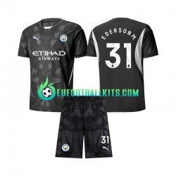 Manchester City Goalkeeper Ederson Moraes 31 Fourth Football Shirts 2024-2025 Kids LS