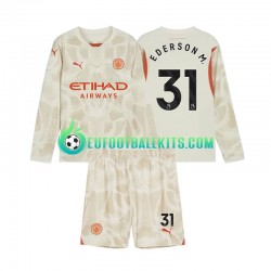 Manchester City Goalkeeper Ederson Moraes 31 Third Football Shirts 2024-2025 Kids SS