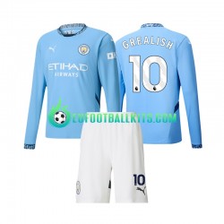 Manchester City Jack Grealish 10 Home Football Shirts 2024-2025 Kids SS