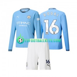 Manchester City Rodri 16 Home Football Shirts 2024-2025 Kids SS
