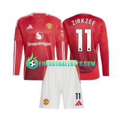 Manchester United Joshua Zirkzee 11 Home Football Shirts 2024-2025 Kids SS