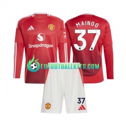 Manchester United Kobbie Mainoo 37 Home Football Shirts 2024-2025 Kids SS