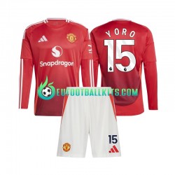 Manchester United Leny Yoro 15 Home Football Shirts 2024-2025 Kids SS