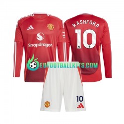 Manchester United Marcus Rashford 10 Home Football Shirts 2024-2025 Kids SS