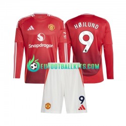 Manchester United Rasmus Hojlund 9 Home Football Shirts 2024-2025 Kids SS