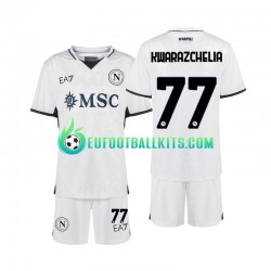 Napoli Khvicha Kvaratskhelia 77 Away Football Shirts 2024-2025 Kids LS