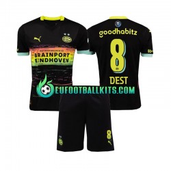 PSV Eindhoven Sergino Dest 8 Away Football Shirts 2024-2025 Kids LS
