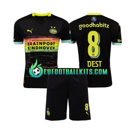 PSV Eindhoven Sergino Dest 8 Away Football Shirts 2024-2025 Kids LS
