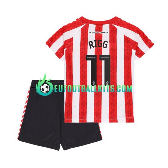 Sunderland Chris Rigg 11 Home Football Shirts 2024-2025 Kids LS